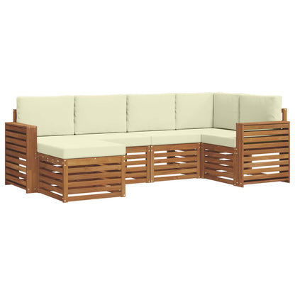 Set divano sezionale con cuscino 6 pcs Naturale e Crema