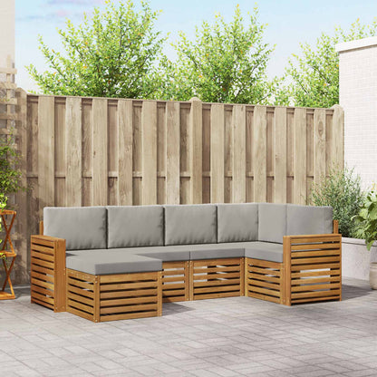 Set divano sezionale con cuscino 6 pcs Grigio Naturale e Chiaro