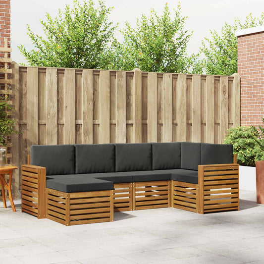 Set divano sezionale con cuscino 6 pcs Naturale e Antracite