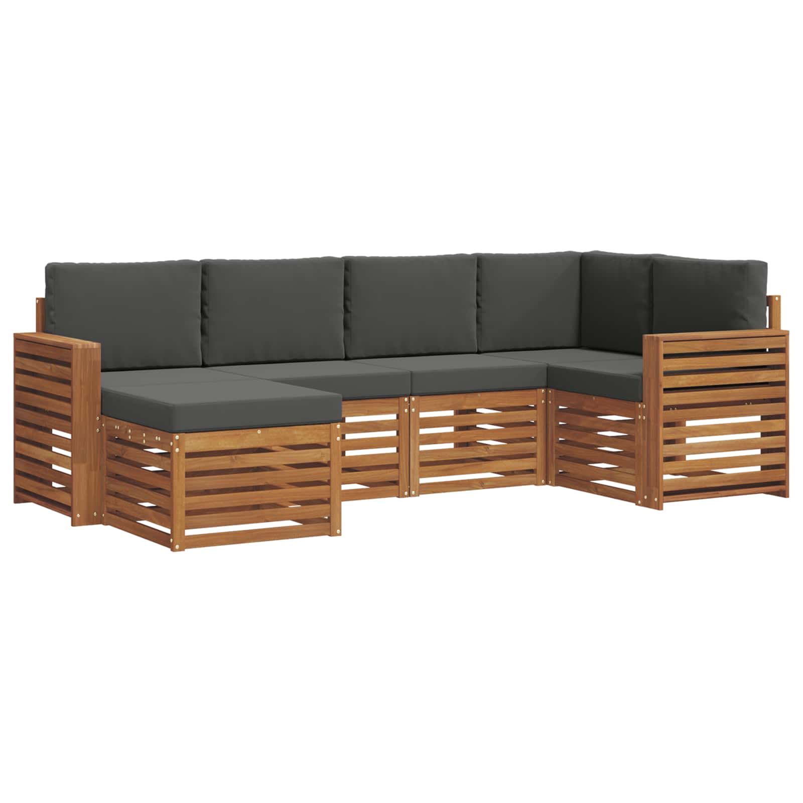 Set divano sezionale con cuscino 6 pcs Naturale e Antracite | homemem39