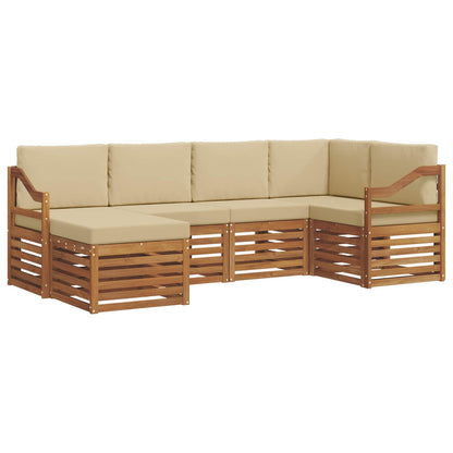 Set divano sezionale con cuscino 6 pcs Naturale e Beige | homemem39