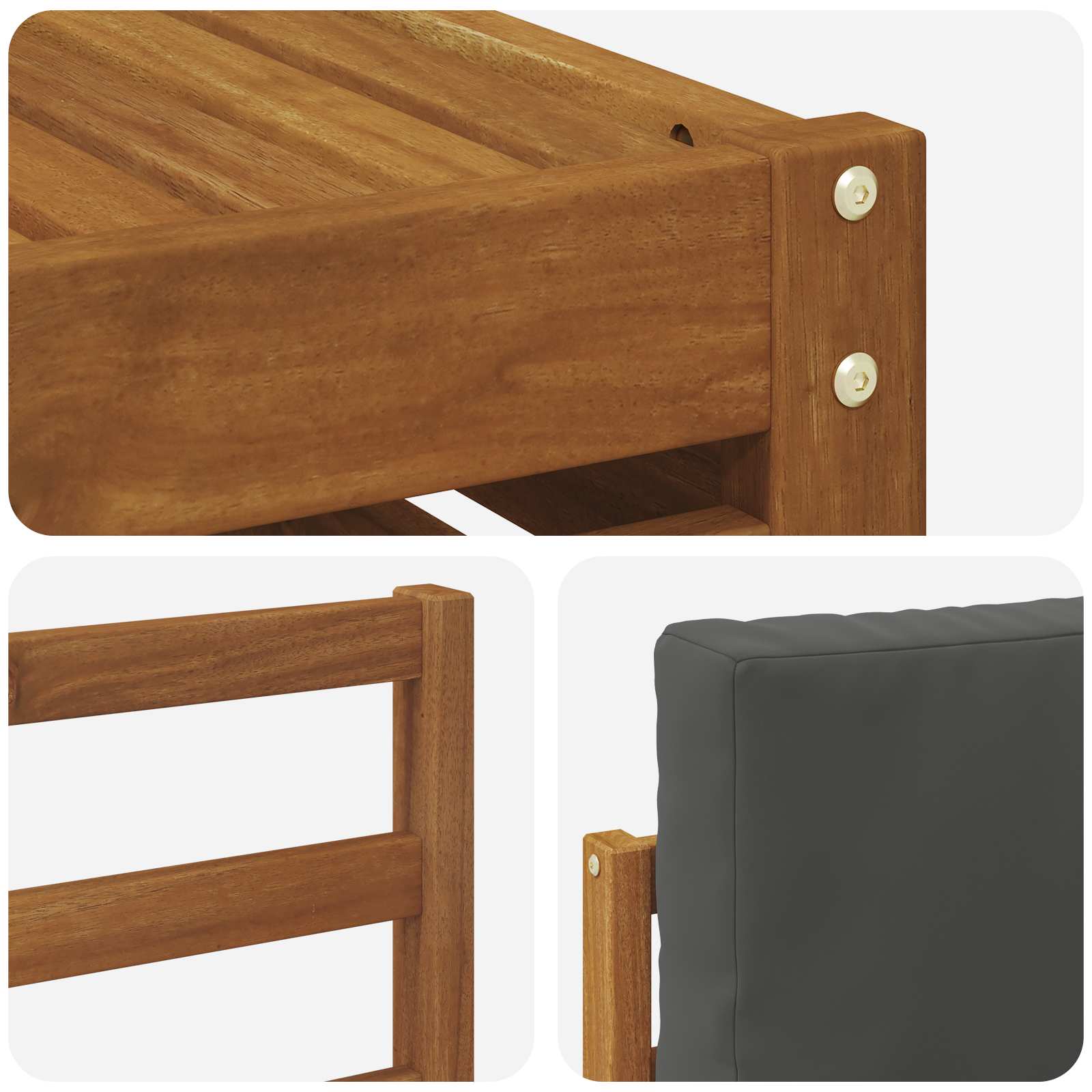 Set divano sezionale con cuscino 7 pcs Naturale e Antracite | homemem39
