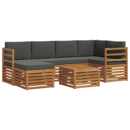 Set divano sezionale con cuscino 7 pcs Naturale e Antracite