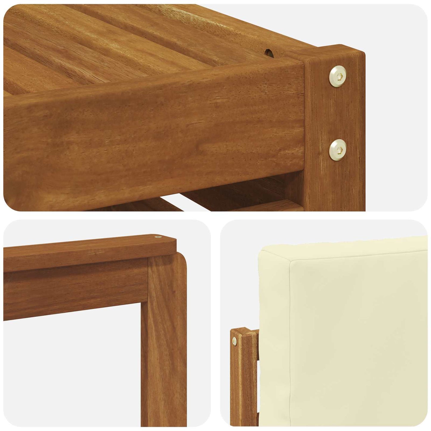 Set divano sezionale con cuscino 7 pcs Naturale e Crema | homemem39