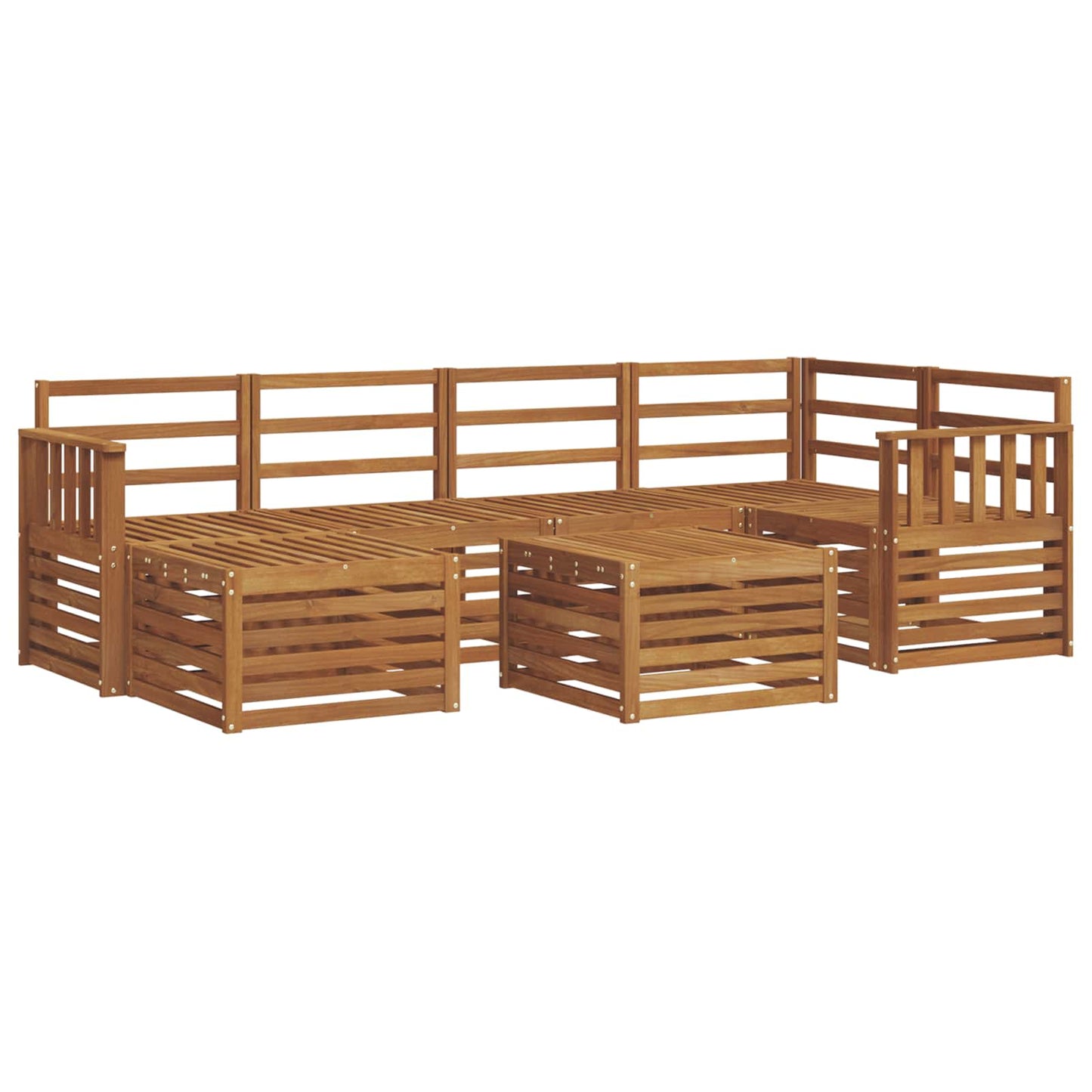 Set divano sezionale 7 pcs Naturale Legno di Acacia Massello | homemem39