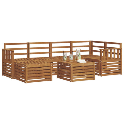 Set divano sezionale 7 pcs Naturale Legno di Acacia Massello | homemem39