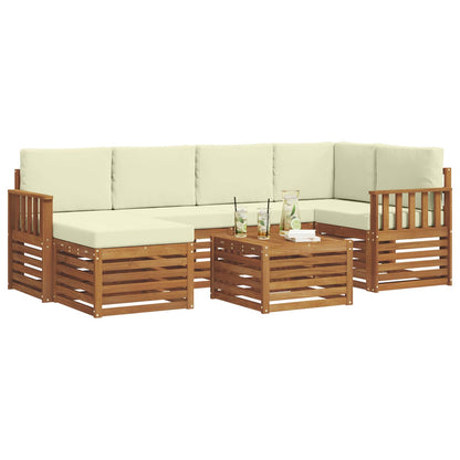 Set divano sezionale con cuscino 7 pcs Naturale e Crema