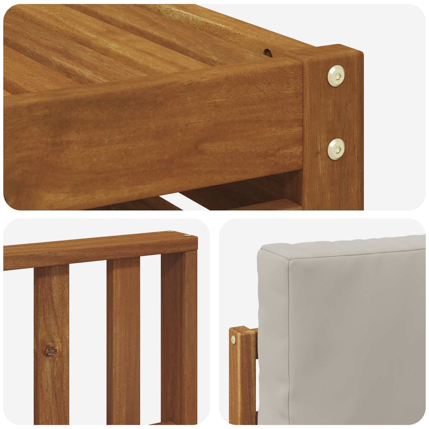 Set divano sezionale con cuscino 7 pcs Grigio Naturale e Chiaro