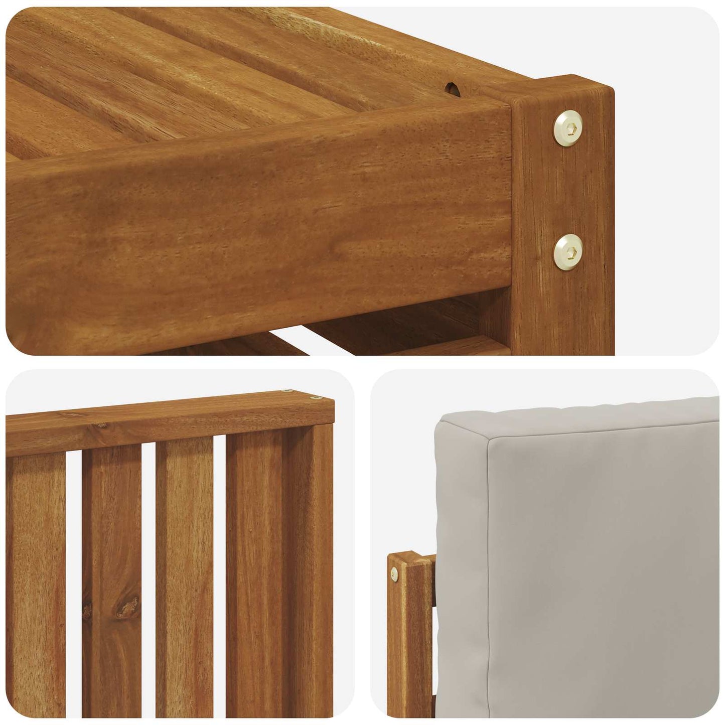 Set divano sezionale con cuscino 7 pcs Grigio Naturale e Chiaro | homemem39
