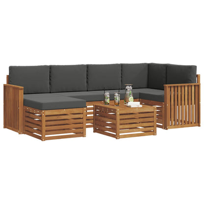 Set divano sezionale con cuscino 7 pcs Naturale e Antracite | homemem39