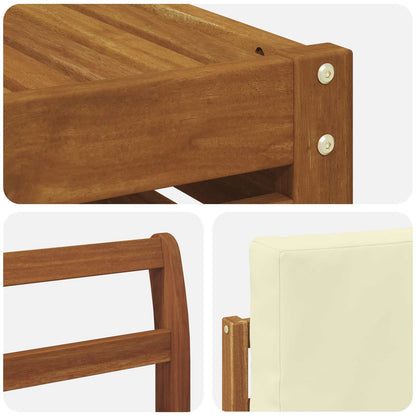 Set divano sezionale con cuscino 7 pcs Naturale e Crema | homemem39