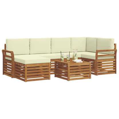 Set divano sezionale con cuscino 7 pcs Naturale e Crema | homemem39