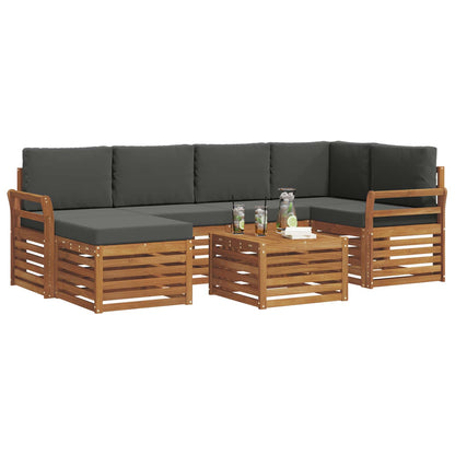 Set divano sezionale con cuscino 7 pcs Naturale e Antracite | homemem39