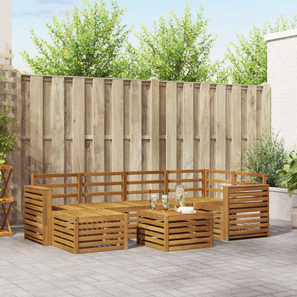 Set divano sezionale 7 pcs Naturale Legno di Acacia Massello