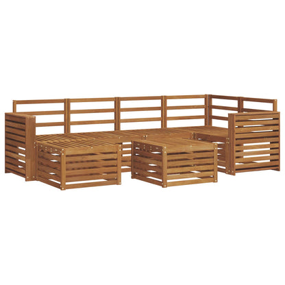 Set divano sezionale 7 pcs Naturale Legno di Acacia Massello