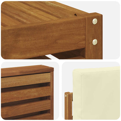 Set divano sezionale con cuscino 7 pcs Naturale e Crema