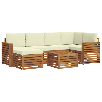 Set divano sezionale con cuscino 7 pcs Naturale e Crema | homemem39