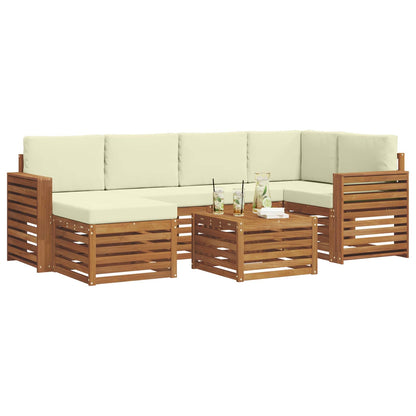 Set divano sezionale con cuscino 7 pcs Naturale e Crema | homemem39