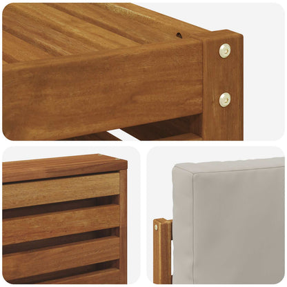 Set divano sezionale con cuscino 7 pcs Grigio Naturale e Chiaro | homemem39