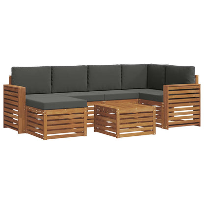 Set divano sezionale con cuscino 7 pcs Naturale e Antracite | homemem39