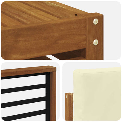 Set divano sezionale con cuscino 7 pcs Naturale e Crema | homemem39