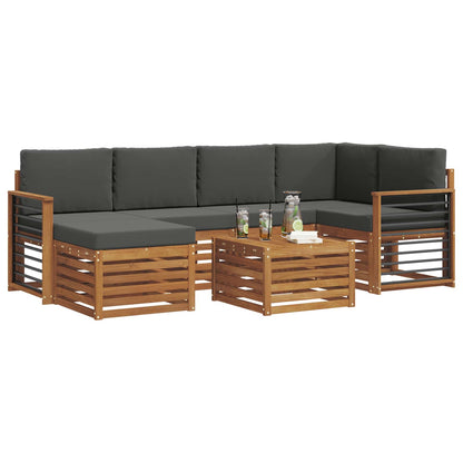 Set divano sezionale con cuscino 7 pcs Naturale e Antracite | homemem39