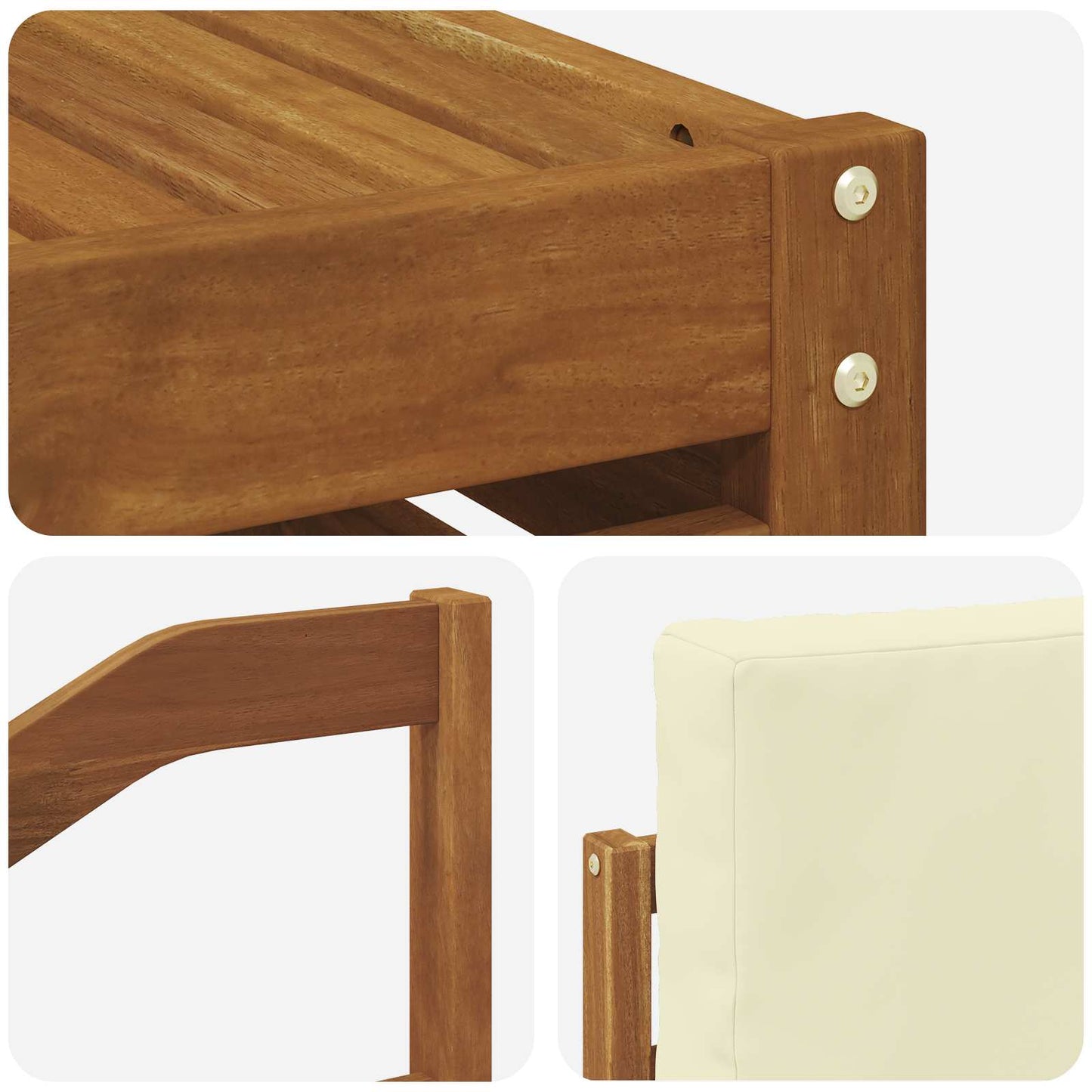 Set divano sezionale con cuscino 7 pcs Naturale e Crema | homemem39