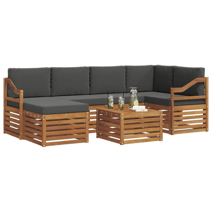 Set divano sezionale con cuscino 7 pcs Naturale e Antracite