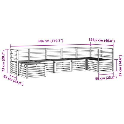 Set divano sezionale 7 pcs Naturale Legno di Acacia Massello | homemem39