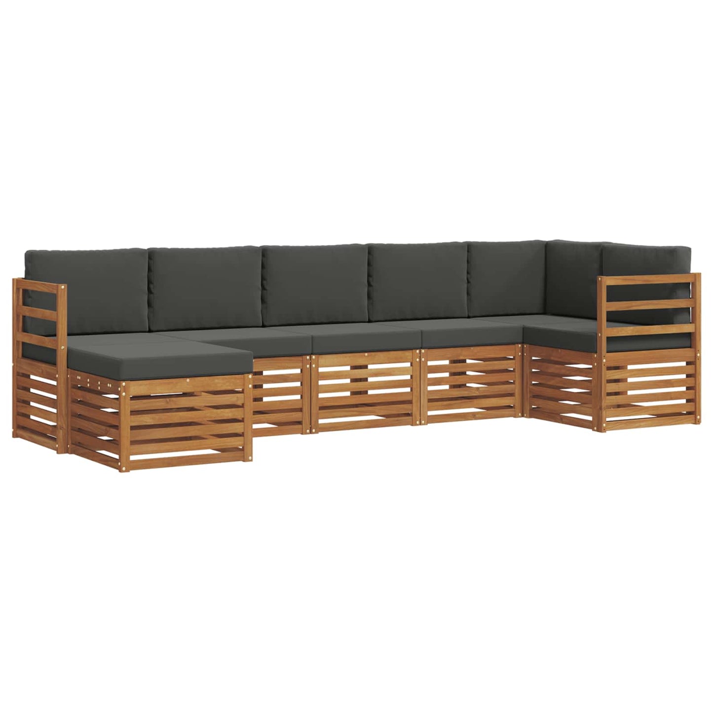 Set divano sezionale con cuscino 7 pcs Naturale e Antracite | homemem39