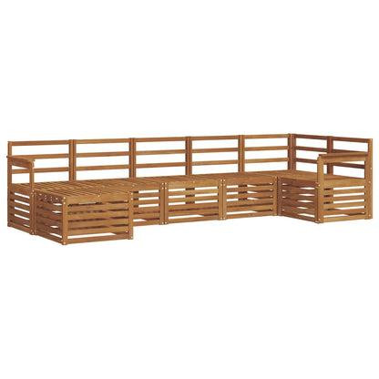 Set divano sezionale 7 pcs Naturale Legno di Acacia Massello