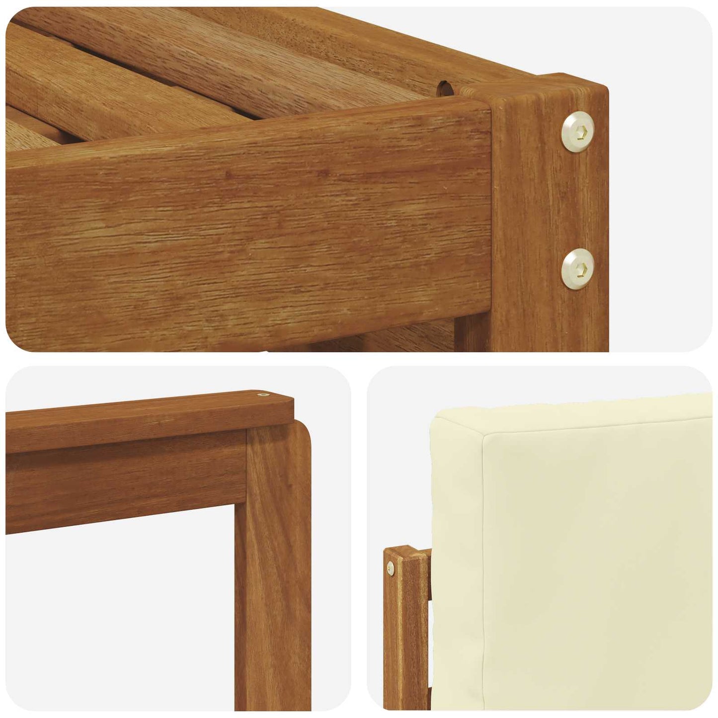 Set divano sezionale con cuscino 7 pcs Naturale e Crema | homemem39