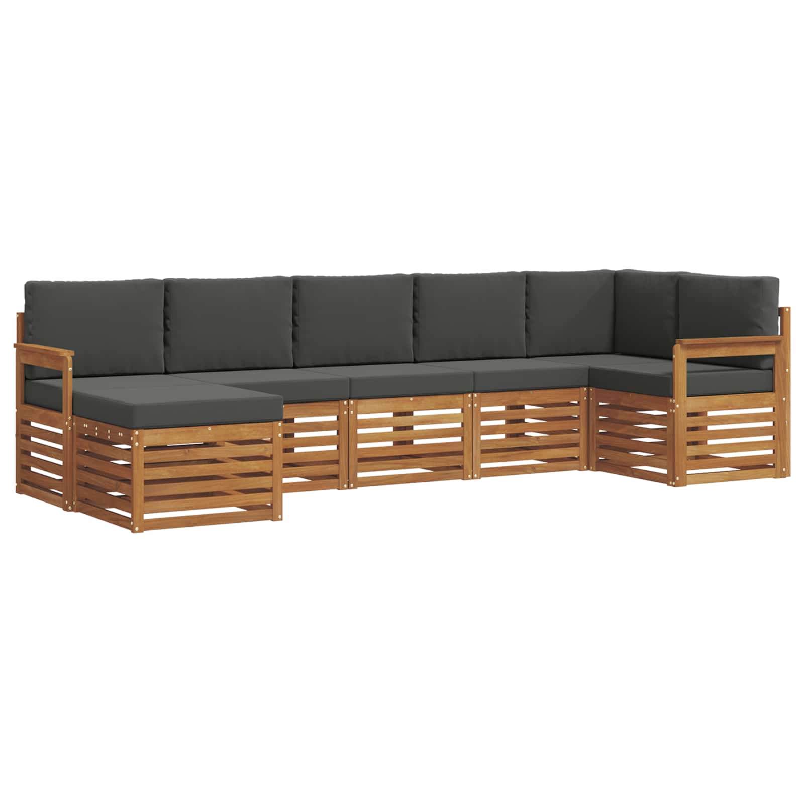 Set divano sezionale con cuscino 7 pcs Naturale e Antracite | homemem39