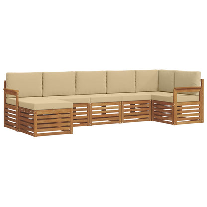 Set divano sezionale con cuscino 7 pcs Naturale e Beige