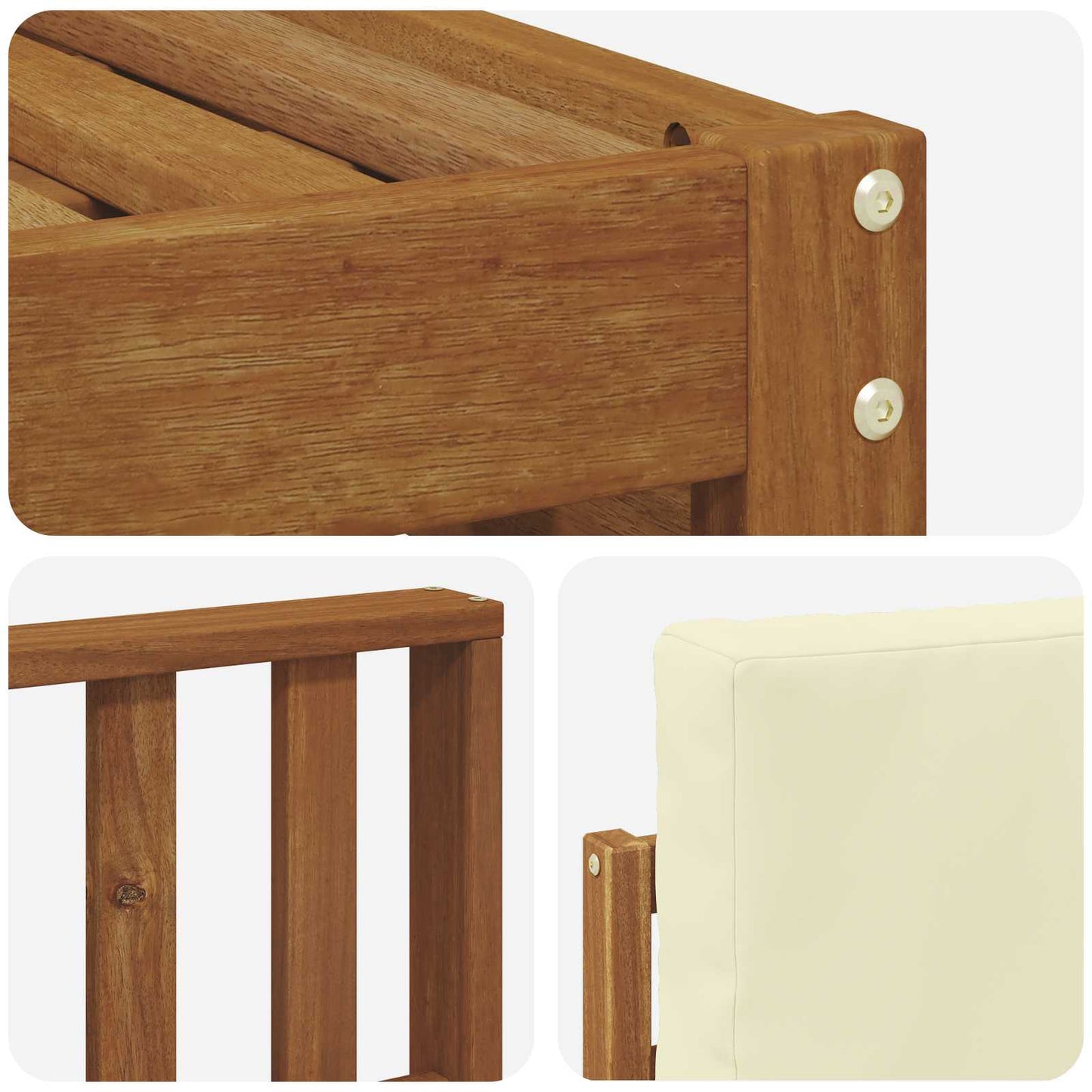 Set divano sezionale con cuscino 7 pcs Naturale e Crema | homemem39