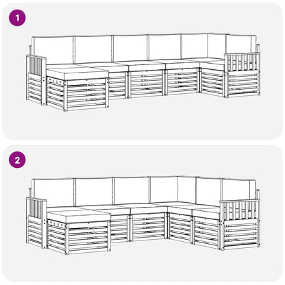 Set divano sezionale con cuscino 7 pcs Grigio Naturale e Chiaro | homemem39