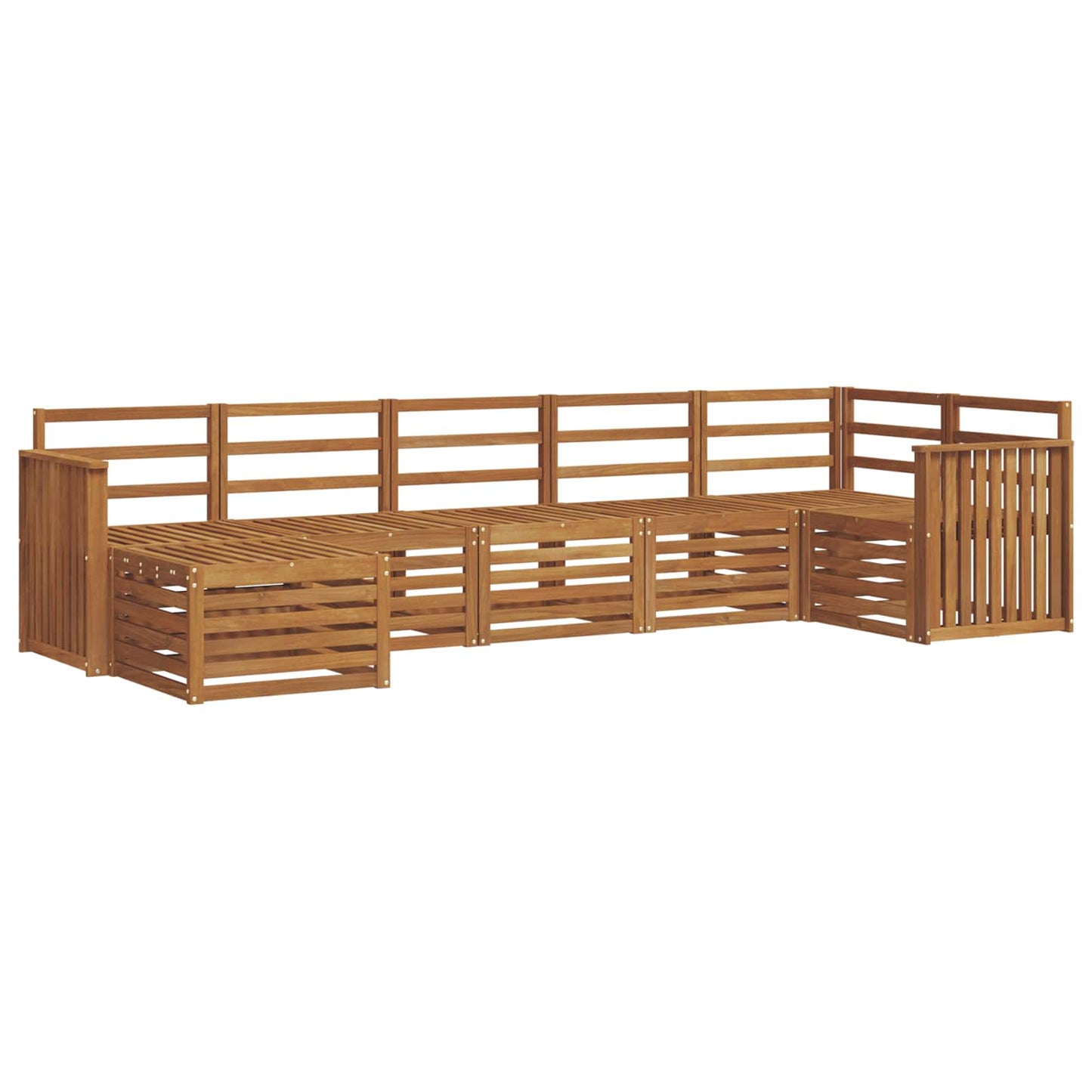Set divano sezionale 7 pcs Naturale Legno di Acacia Massello