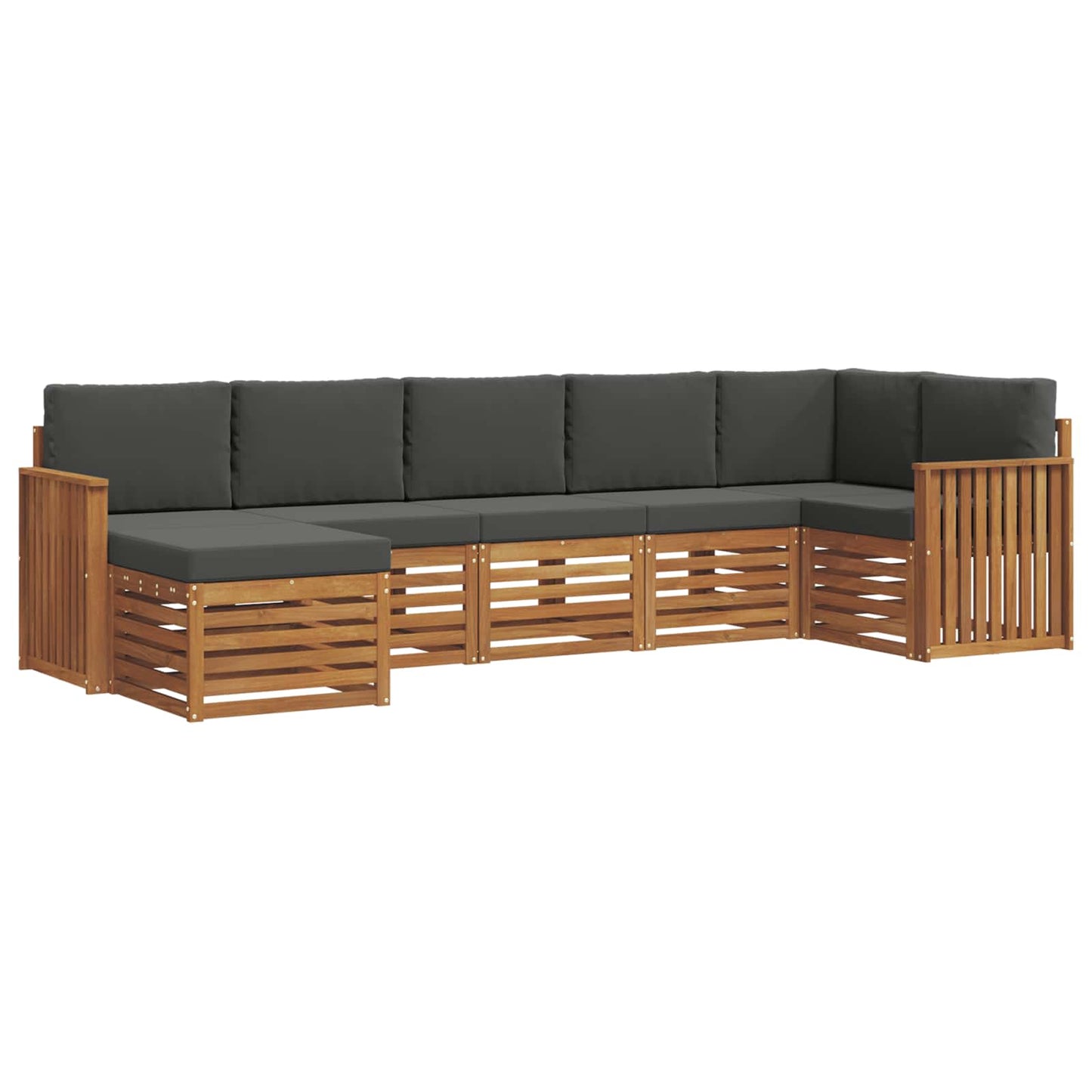 Set divano sezionale con cuscino 7 pcs Naturale e Antracite | homemem39
