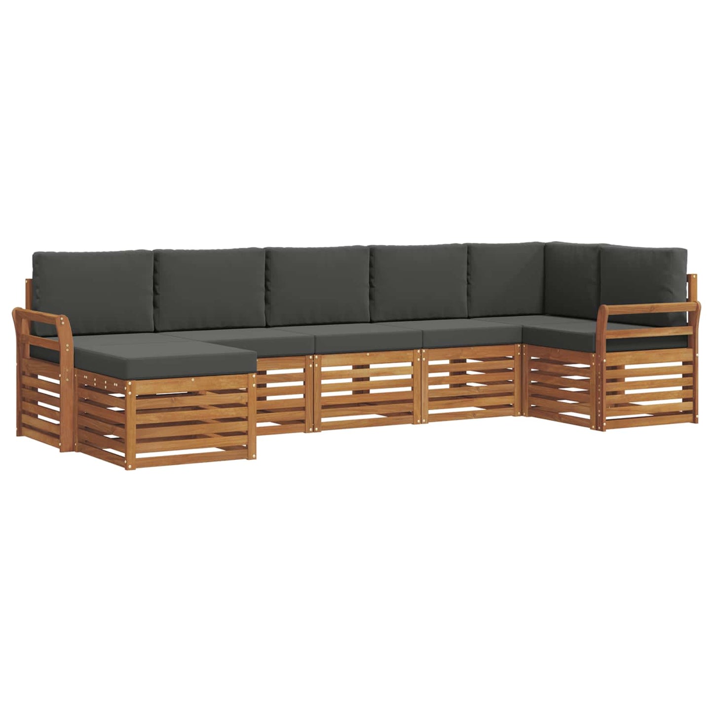 Set divano sezionale con cuscino 7 pcs Naturale e Antracite