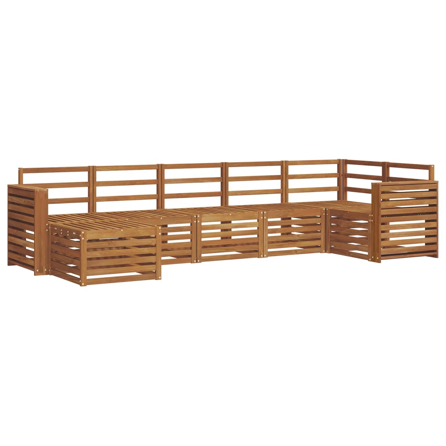 Set divano sezionale 7 pcs Naturale Legno di Acacia Massello
