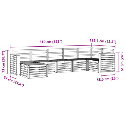 Set di divani da esterno 7 pz Naturale - homemem39