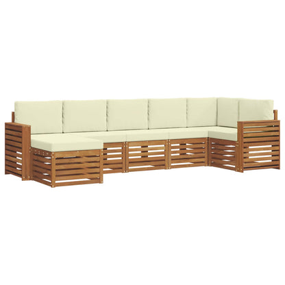 Set divano sezionale con cuscino 7 pcs Naturale e Crema