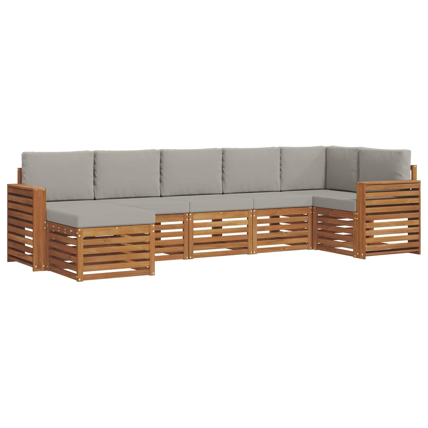Set divano sezionale con cuscino 7 pcs Grigio Naturale e Chiaro