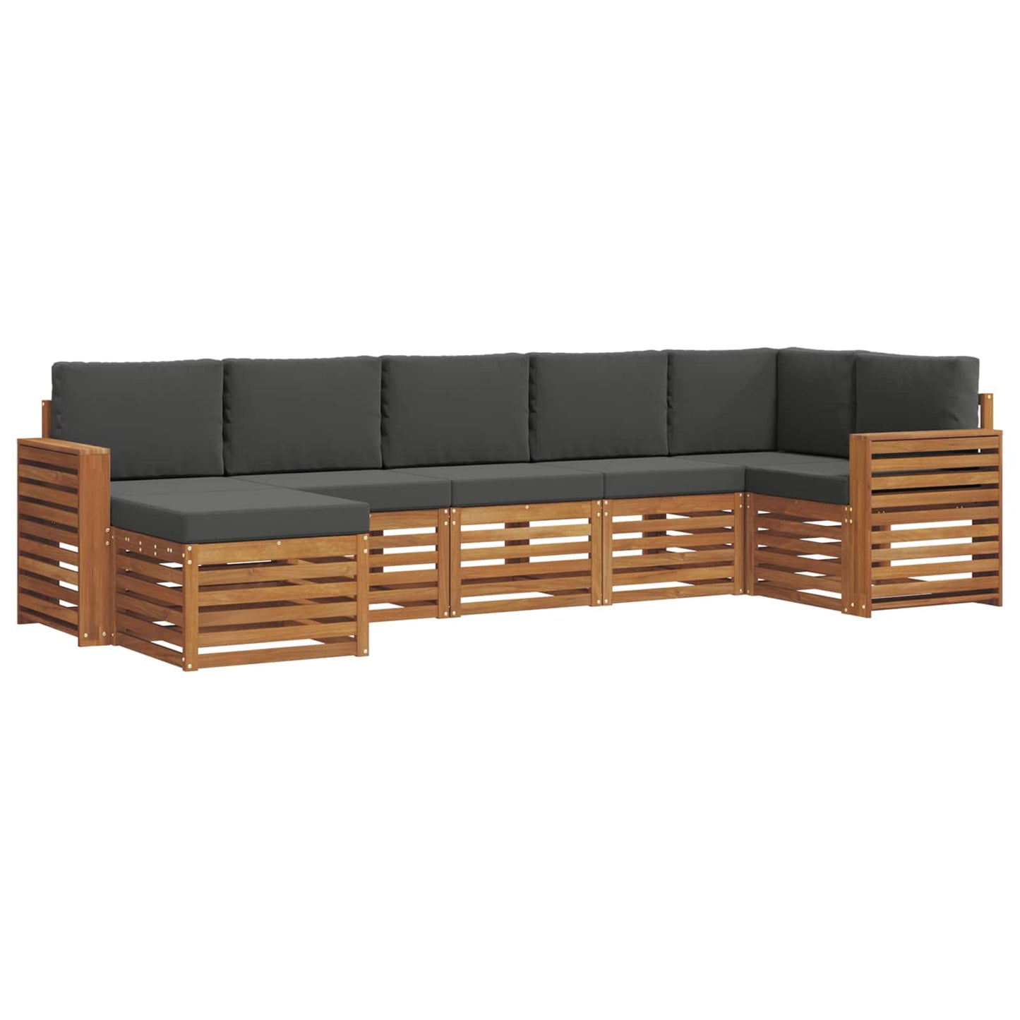 Set divano sezionale con cuscino 7 pcs Naturale e Antracite