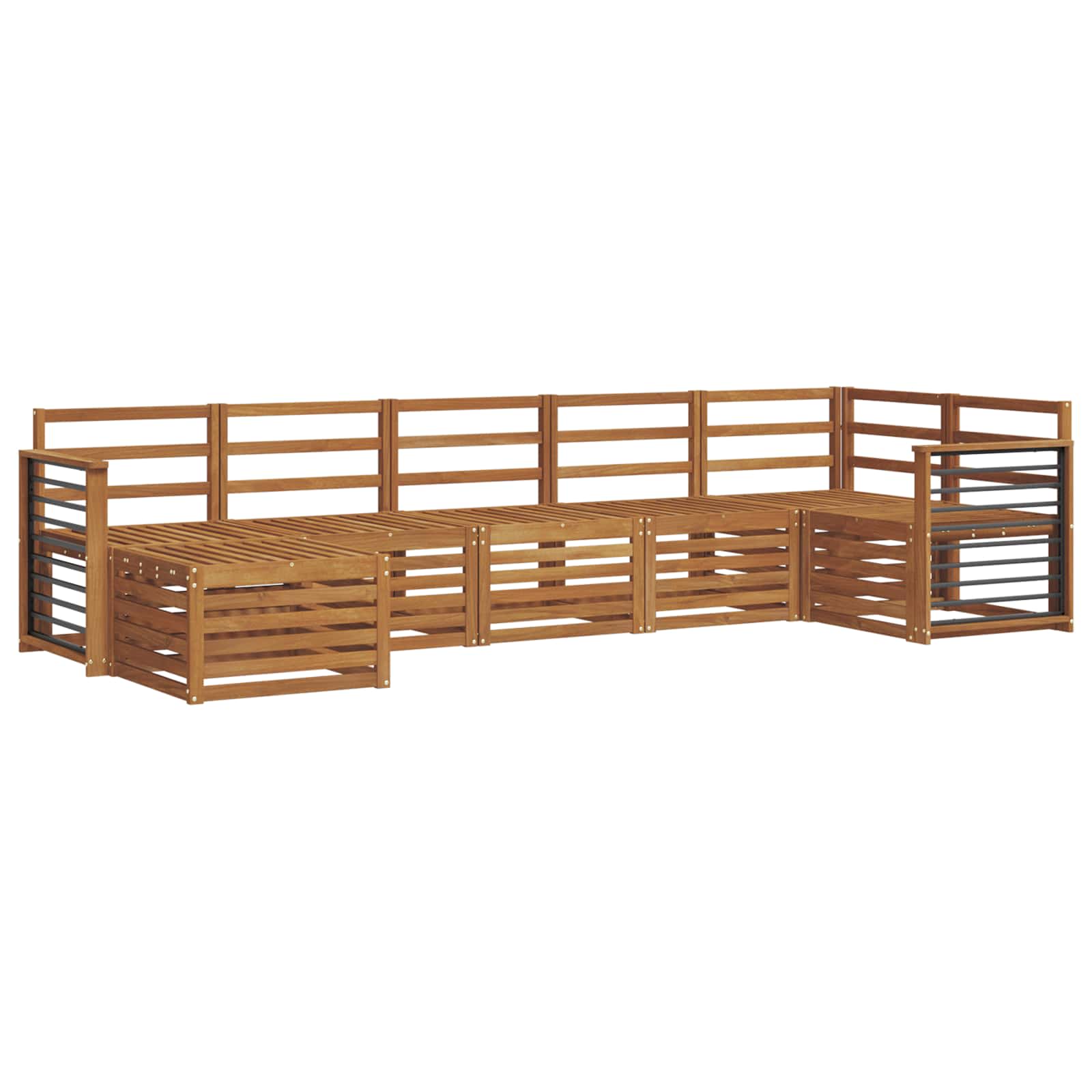 Set divani 7 pcs Naturale Legno di Acacia Massello | homemem39