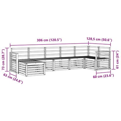 Set divani 7 pcs Naturale Legno di Acacia Massello | homemem39