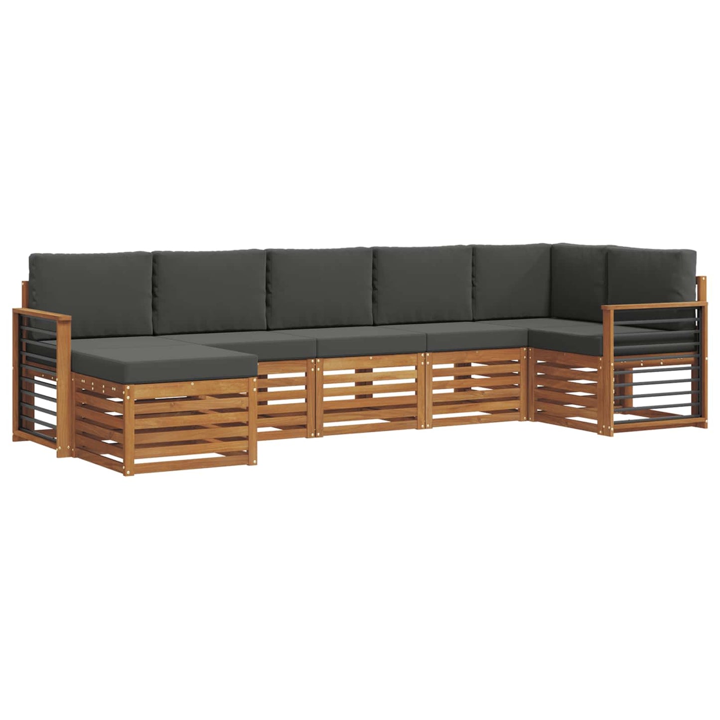 Set divano sezionale con cuscino 7 pcs Naturale e Antracite