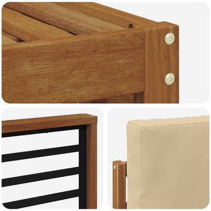 Set divano sezionale con cuscino 7 pcs Naturale e Beige