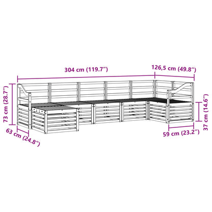 Set di divani da esterno 7 pz Naturale - homemem39