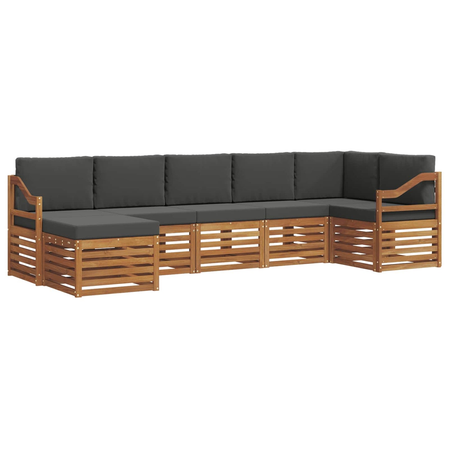 Set divano sezionale con cuscino 7 pcs Naturale e Antracite | homemem39